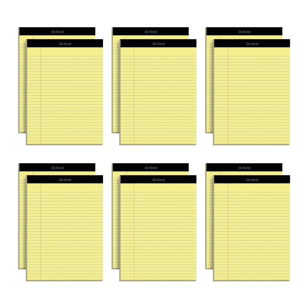 Oxford 8.5 x 11 Legal Pads, 12 Pack, Wide Ruled, Yellow Paper, 50 Sheets Per ...