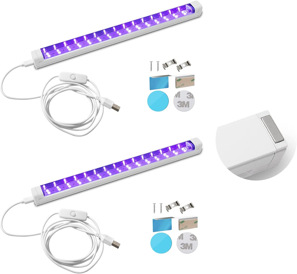 UV Black Light Bar USB DC 10W 1Ft LED Blacklight Bar Strip Lights for Bedroom Fl