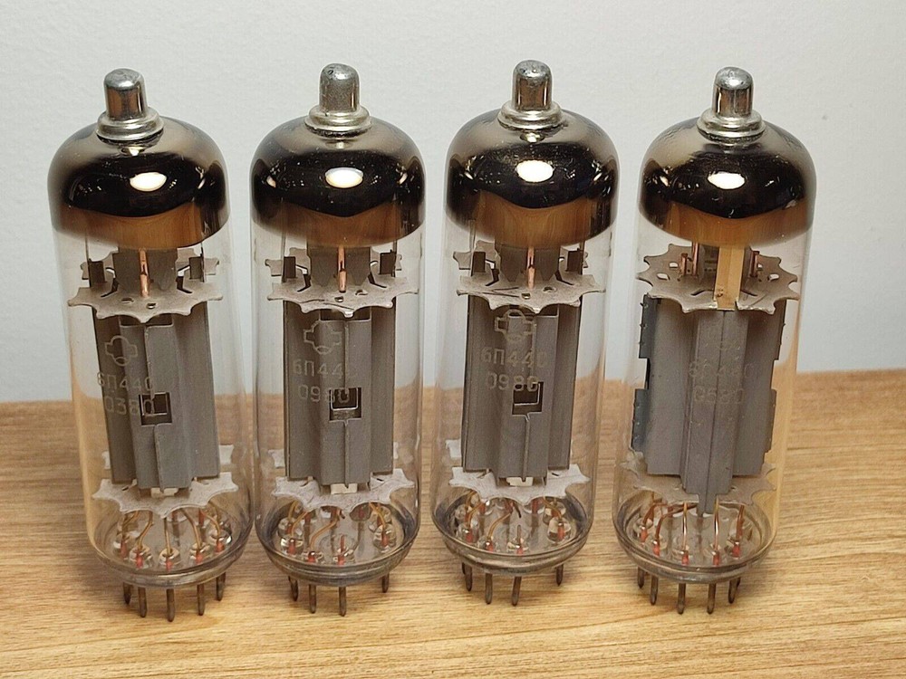 4x 6P44S REFLECTOR OUTPUT L-F PENTODE VACUUM TUBES / QUAD Same Date NOS NEW