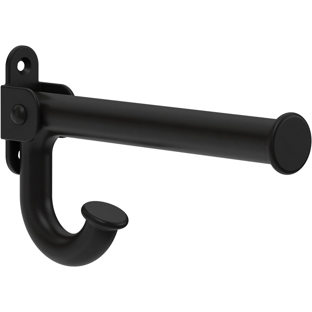 Extendable Oval Wall Hook Single Foldable Matte Black 1-Pack