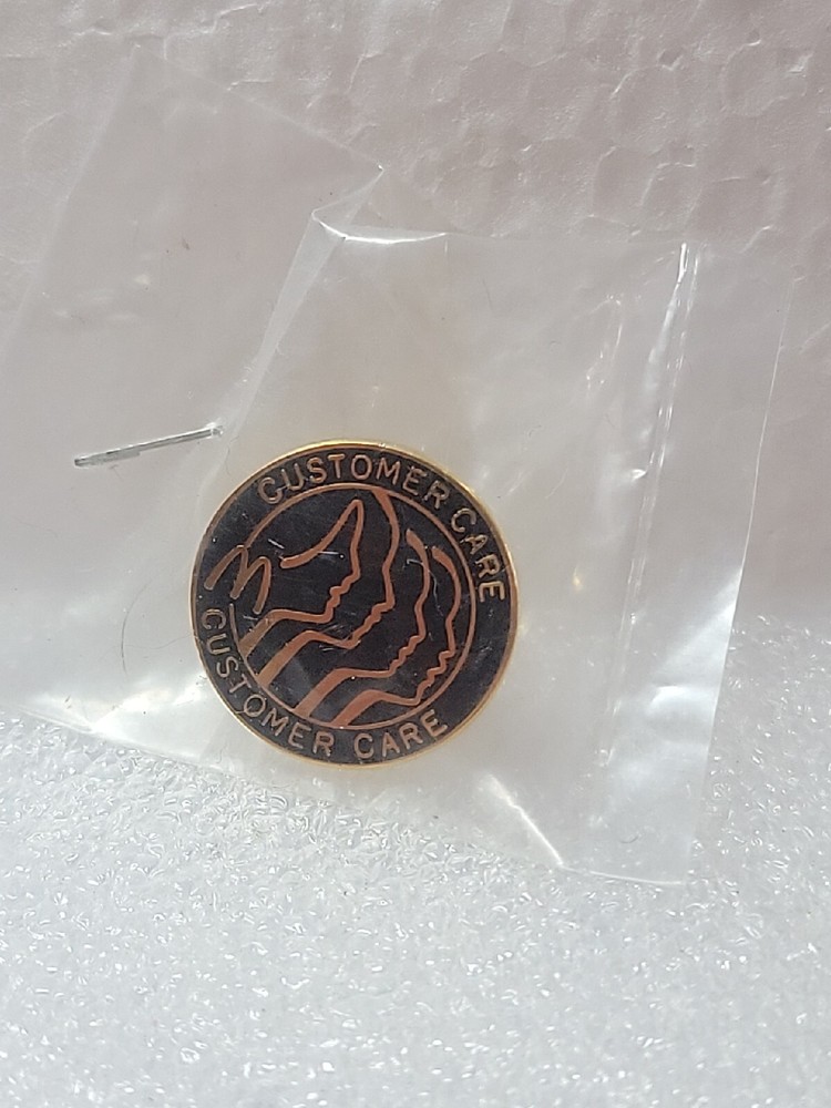 McDonalds Customer Care Enamel Lapel Pin Single Post Clutch Back Gold Toned NIP-image