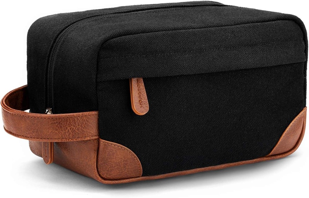 Vorspack Water-Resistant Hanging Toiletry Bag for Men in Black Medium Size