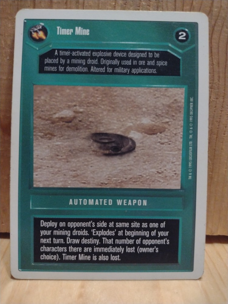 1995 Star Wars Card Game: AUTOMATED WEAPON: TIMER MINE   . White BORDER  MC9-image