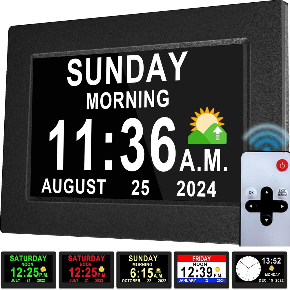 Upgraded Digital Alarm Clock with HD Display Auto DST and Date Time