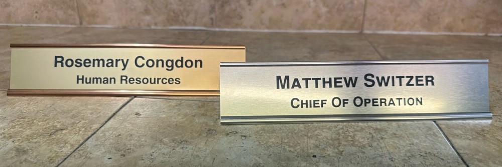 Engraved Custom Desk Name Plate with Stand - Personalize Your Workspace-image