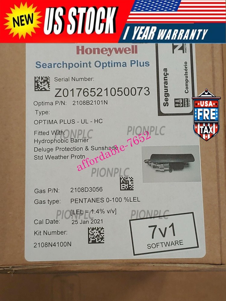 NEW Honeywell 2108B2101N Gas Detector OPTIMA PLUS-UL-HC DHL or UPS US Free TAX