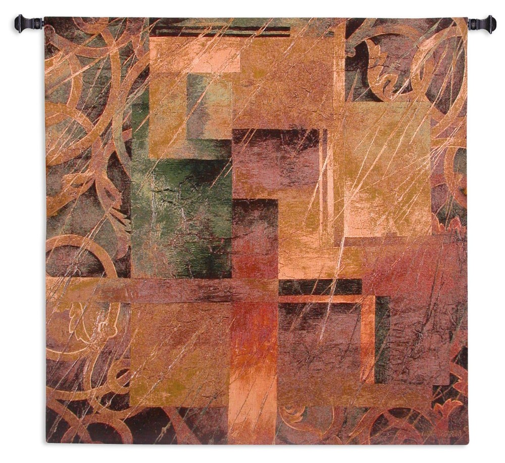 Abstract North American Woven Tapestry Wall Hanging Visual Patterns-image