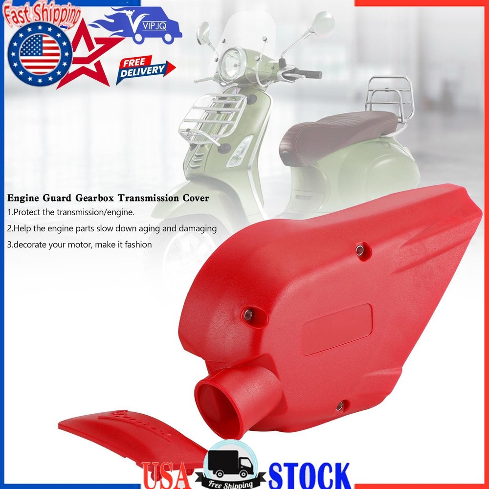 Engine Guard Gearbox Transmission Cover For Vespa Sprint Primavera 150 Red US