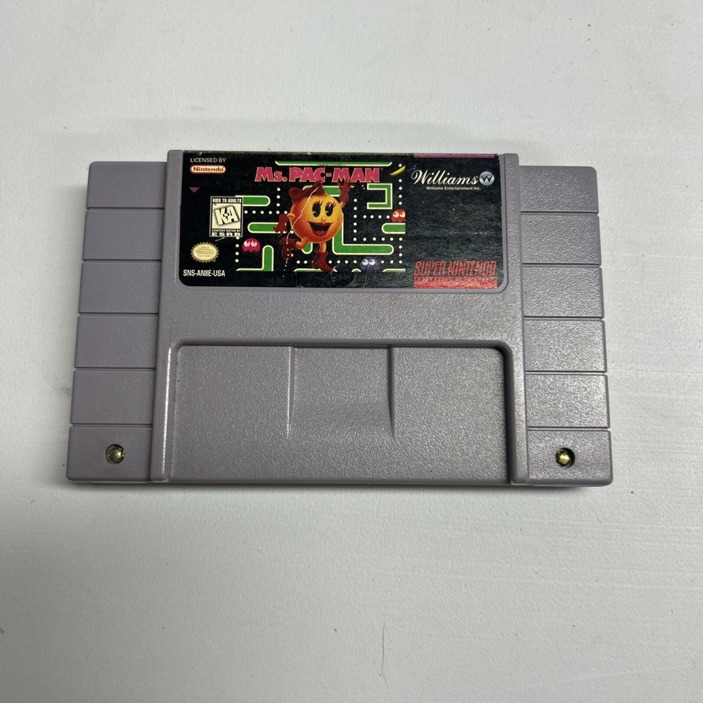 Super Nintendo Ms. Pac-Man Pacman SNES Game Cartridge Only . Tested