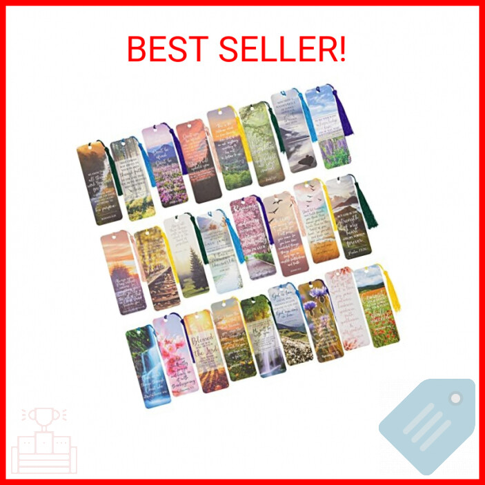 Inspirational Christian Bible Verse Bookmarks 100-Pack with Scriptures
