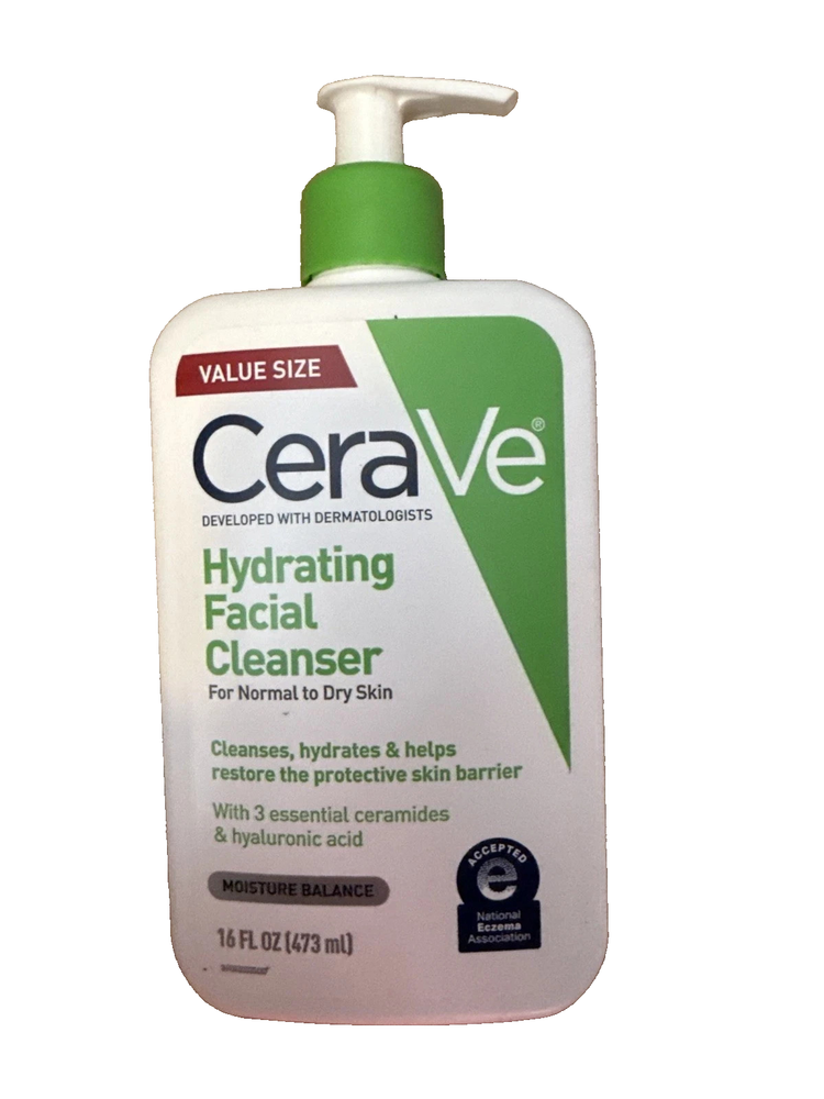 CERAVE Hydrating Facial Cleanser for Normal to Dry Skin 16 oz New Buy Now-image