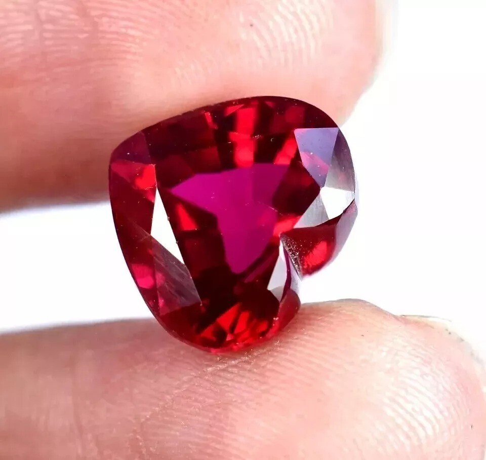 Stunning 10-12 Ct Natural Mogok Red Ruby Heart Cut EGL Certified Loose Gem