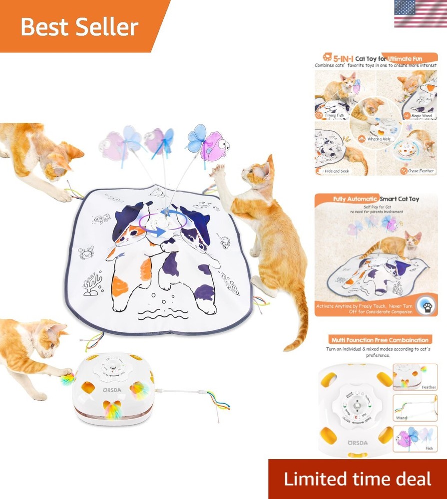 5-in-1 Interactive Cat Toys: Rechargeable Automatic Fun for Indoor Cats
