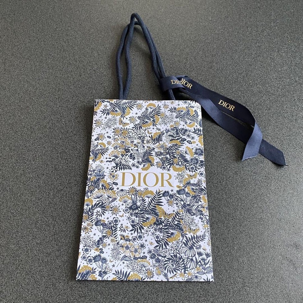Dior Floral Shopper Bag with Elegant Ribbon Detail
