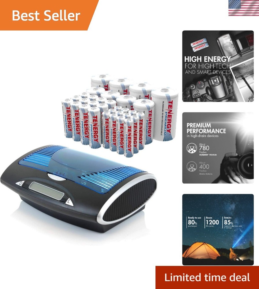 T9688 LCD Universal NiMH/NiCd Battery Charger with 32-Cell 1.2V NiMH Rechargeable Batteries