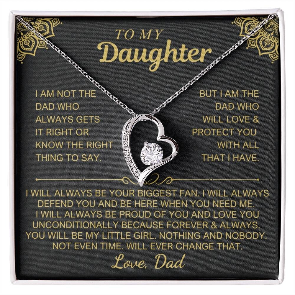 To My Daughter, Love Dad, Custom Beautiful Necklace Gift, From Father Dad Daddy