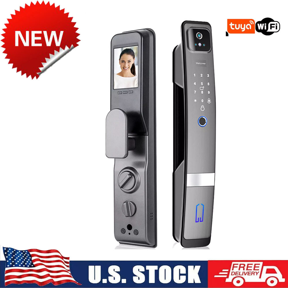 FingerPrint Password Security Lock  Smart Door Lock 3D Face Recognition Camera-image