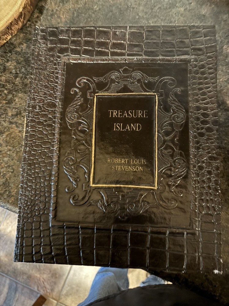 Treasure Island Book Box Secret Storage Safe Hidden Hinged Lined 17.5