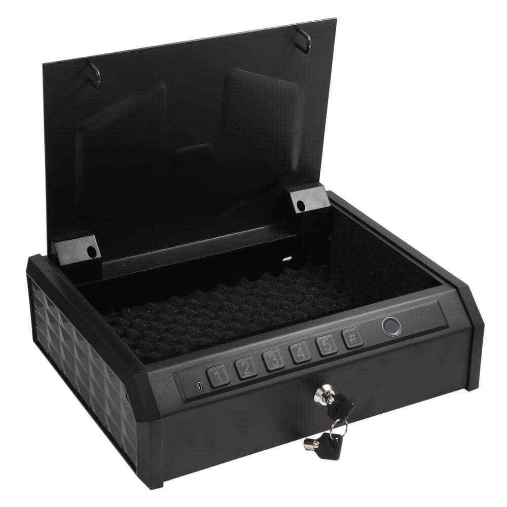 Compact 2-Pistol Gun Safe with Fingerprint Lock & LED Interior Lighting  