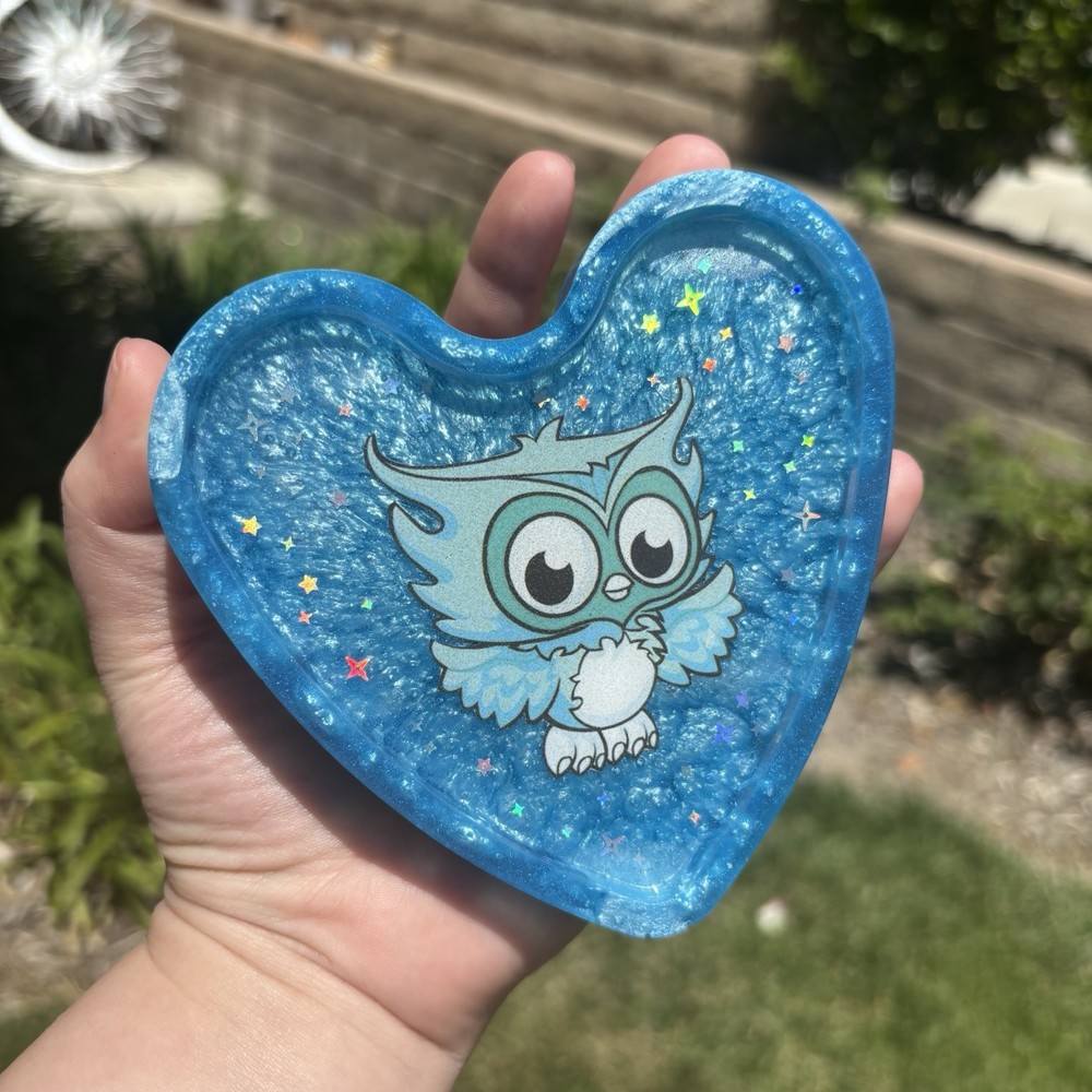Monster High Sir Hoots-A-Lot Rainbow Holo Resin Heart Coaster