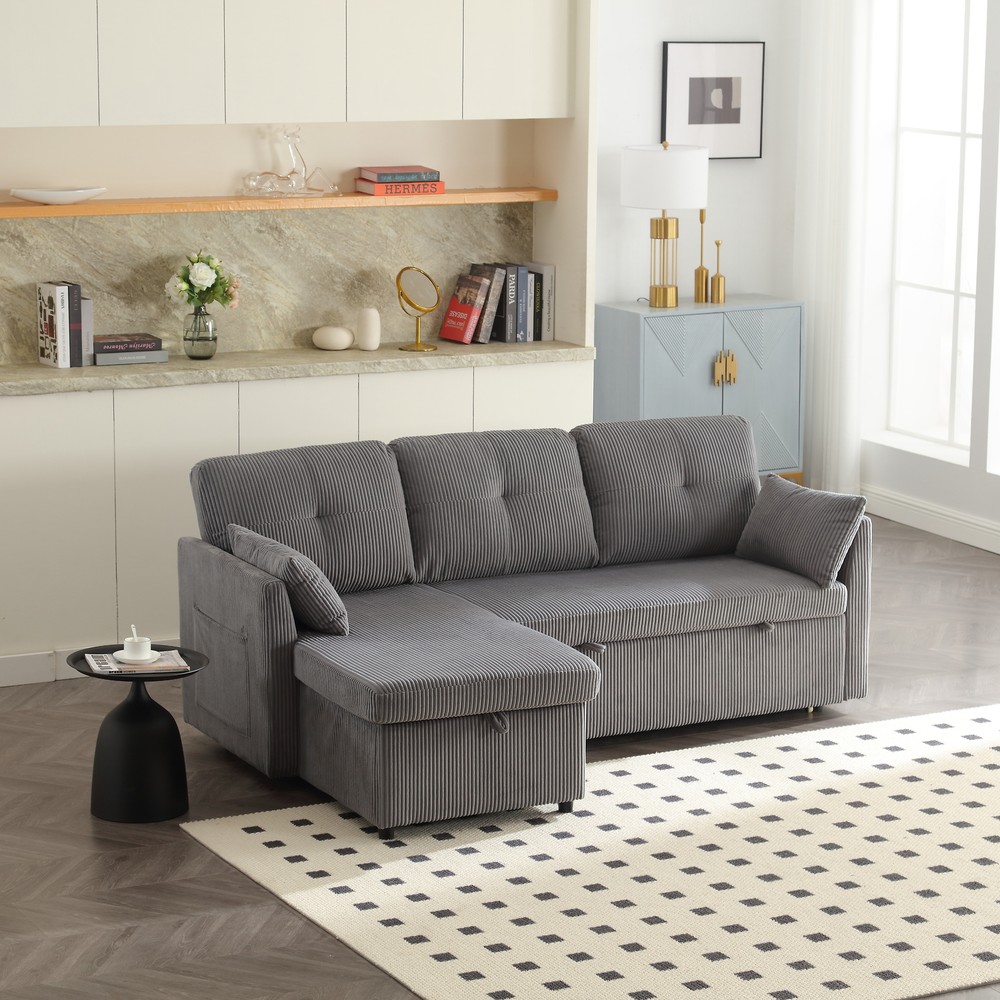 Modular L-Shaped Sofa with Reversible Chaise - United We Win Furniture