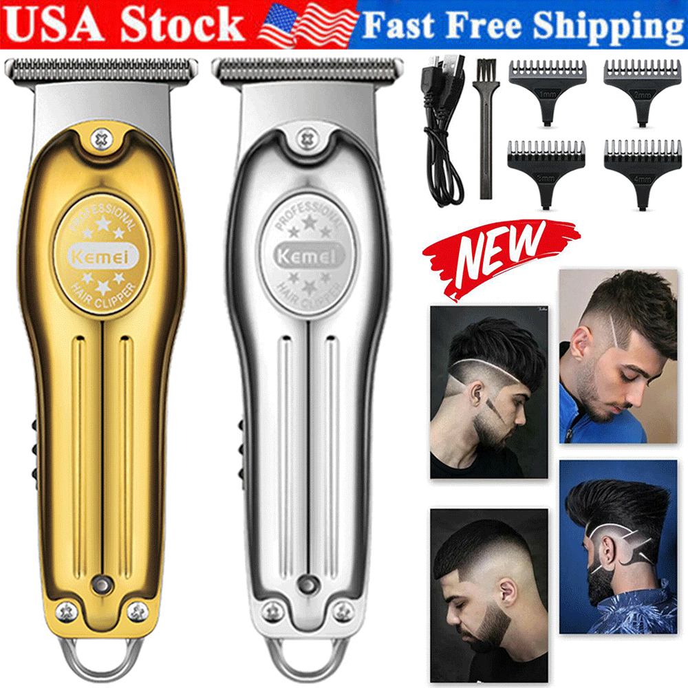 Kemei Cordless Hair Clipper Shavers Beard Trimmer Professional Barber Clipper US