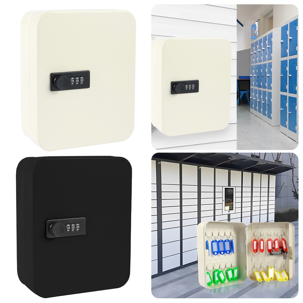 Wall Mounted 3-Digit Combination Key Safe Lock Box - Secure Cabinet-image