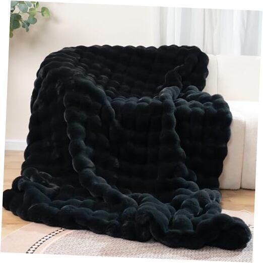 Super Comfort Oversized Warm Thick Bubble Double Sided Plush Rabbit Faux Fur
