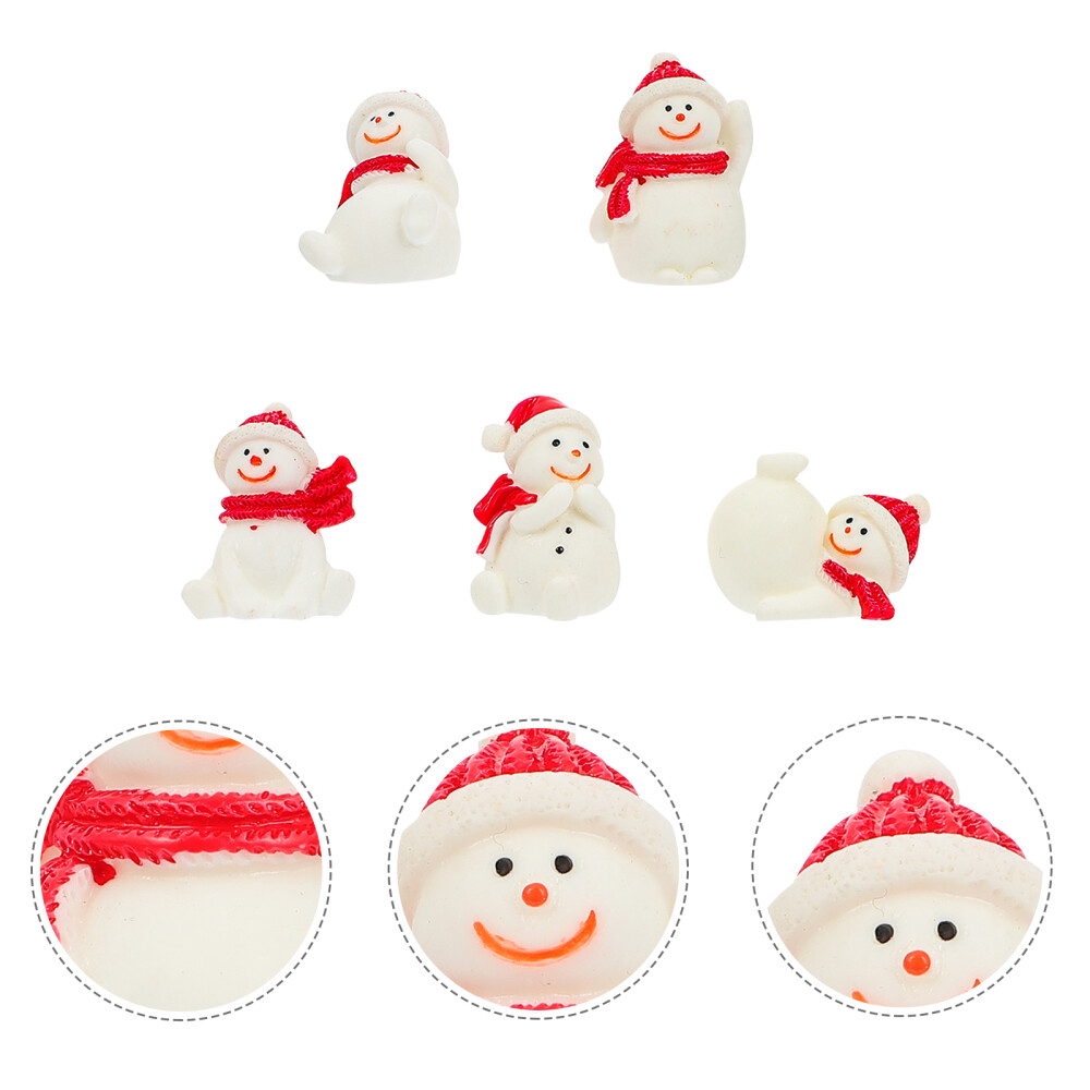 5 Pcs Christmas Aquarium Decorations Fish Tank Micro Statue Christmas Decor