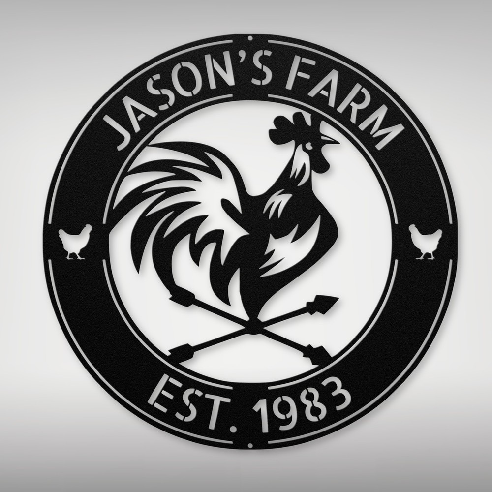Custom Cock Metal Sign Unique Farmhouse Coop Decor for Home and Office