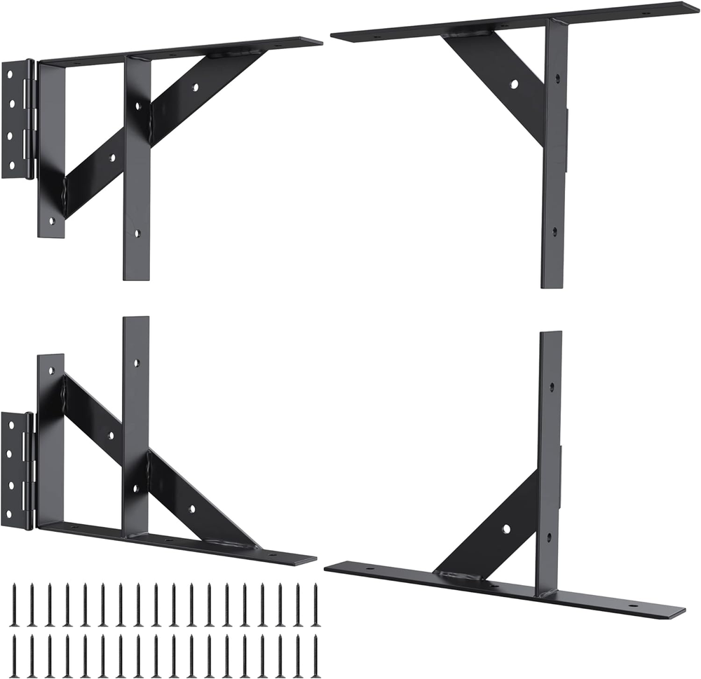 Gate Corner Brace Bracket Gate Kit for Wooden Fence Gate Hinges No Sag Frame Kit