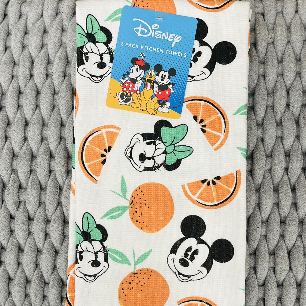 Disney Mickey and Minnie Mouse Summer Oranges 2-Pack Bath Towels