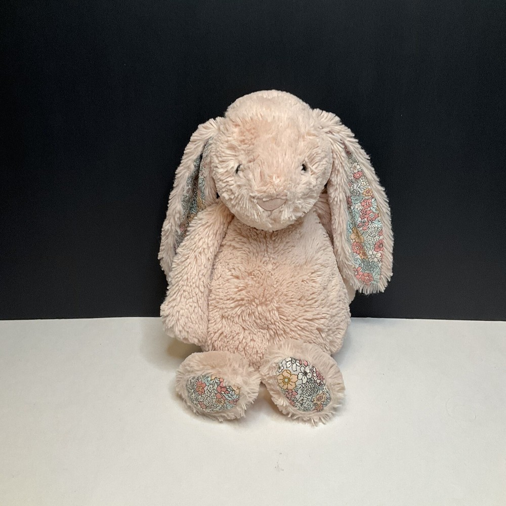 Jellycat Blossom Floral & Pink Floppy Ear Bunny Rabbit Plush Stuffed Animal