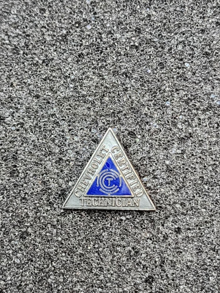 Vintage Sterling Silver Chevrolet Certified Technician Lapel Hat Pin