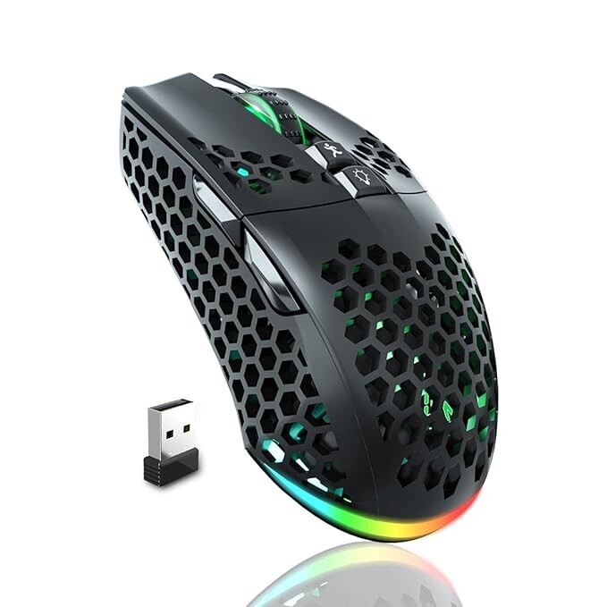 SOLAKAKA SM600 Tri-Mode Wireless Gaming Mouse with Bluetooth, 2.4Ghz, and Rechargeable Design