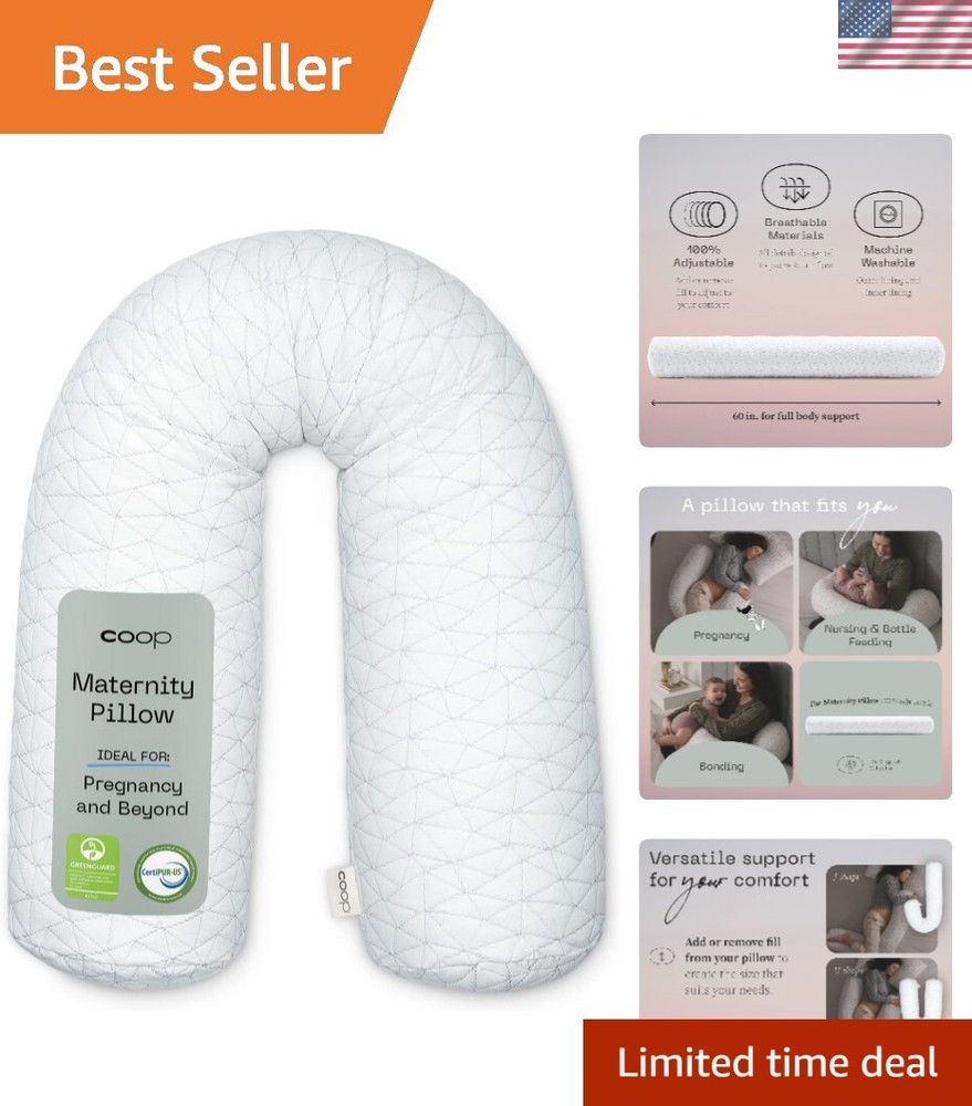 Ultra-Supportive Full Body Maternity Pillow with Adjustable Cross-Cut Memory Foam