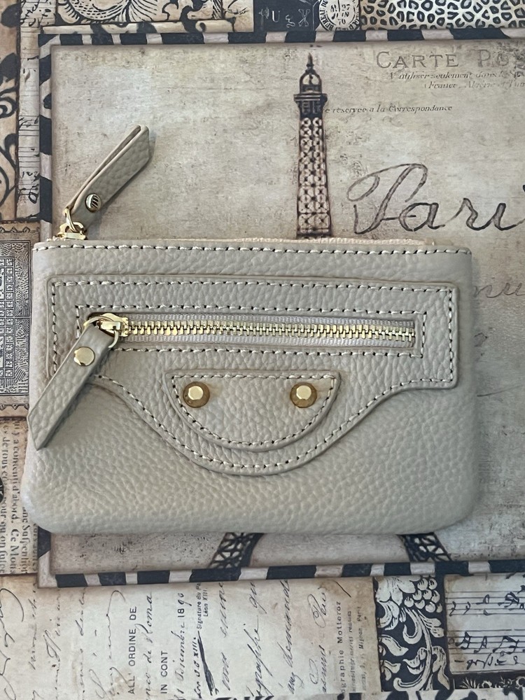 Leather Credit Card Key Holder with Tags - RFID Blocking Slim Wallet  -image