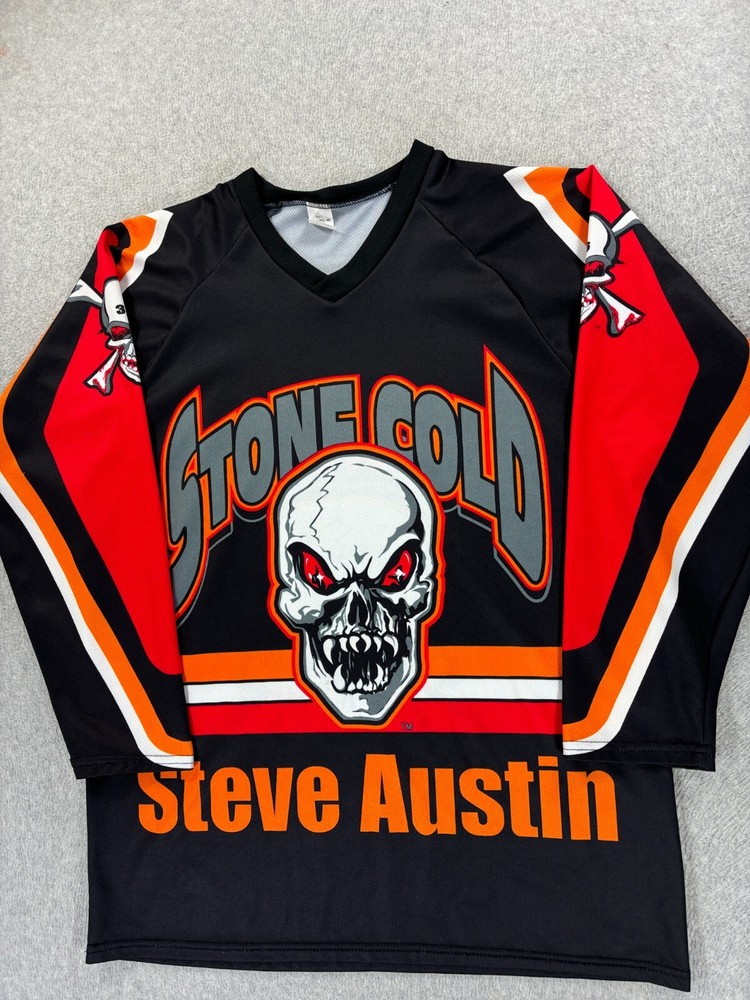 Stone Cold Steve Austin 3:16 Rare Vintage Hockey Jersey (Men's XL) Black