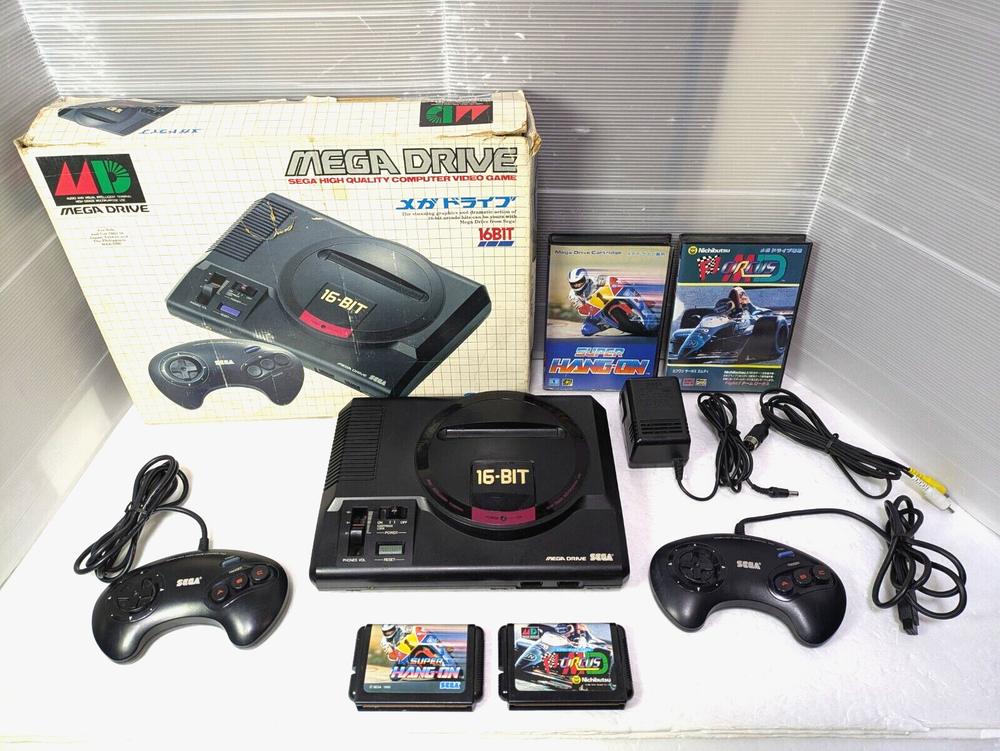 SEGA Mega Drive  Console   16BIT  2 Controller Super Hang On Japan Box