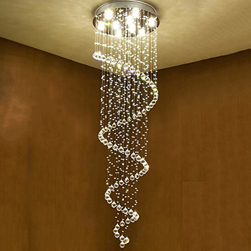 Elegant Crystal Chandelier Modern Ceiling Fan Light Pendant Lamp Fixture Indoor