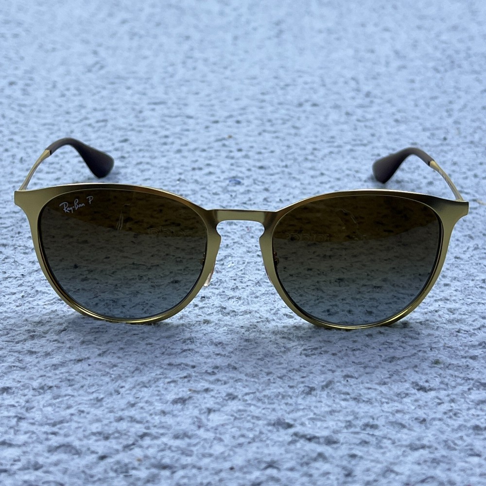 Ray-Ban RB3539 112/T5 Erika Metal Round Sunglasses 54-19-145 Matte Gold + Case