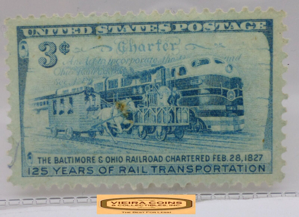 USA Postage 125 Years of Rail Transportation 3 Cents Stamp - #S41735NQ