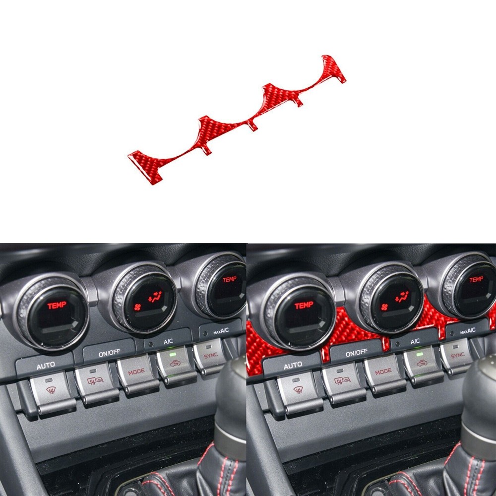 Red Carbon Fiber Console AC Air Condition Switch Cover For Subaru BRZ GR86 22-23