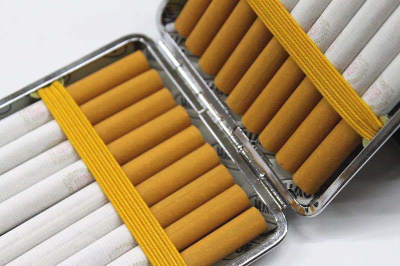 1 Leather Cigarette Case, Storage Box, 20 Black Boxes With Capacity, Men's gifts