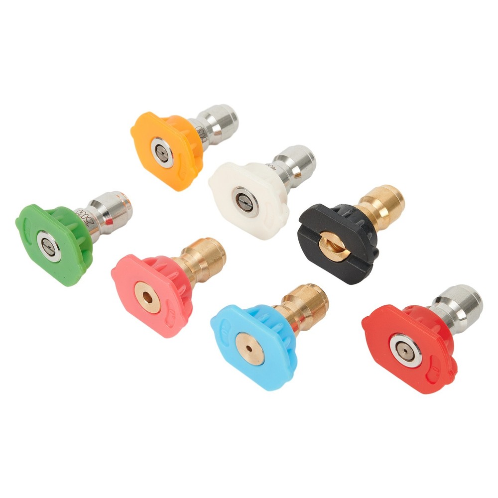 7PCS 1/4inch Pressure Washer Spray Tips Nozzles High Power Kit Quick Connect Set
