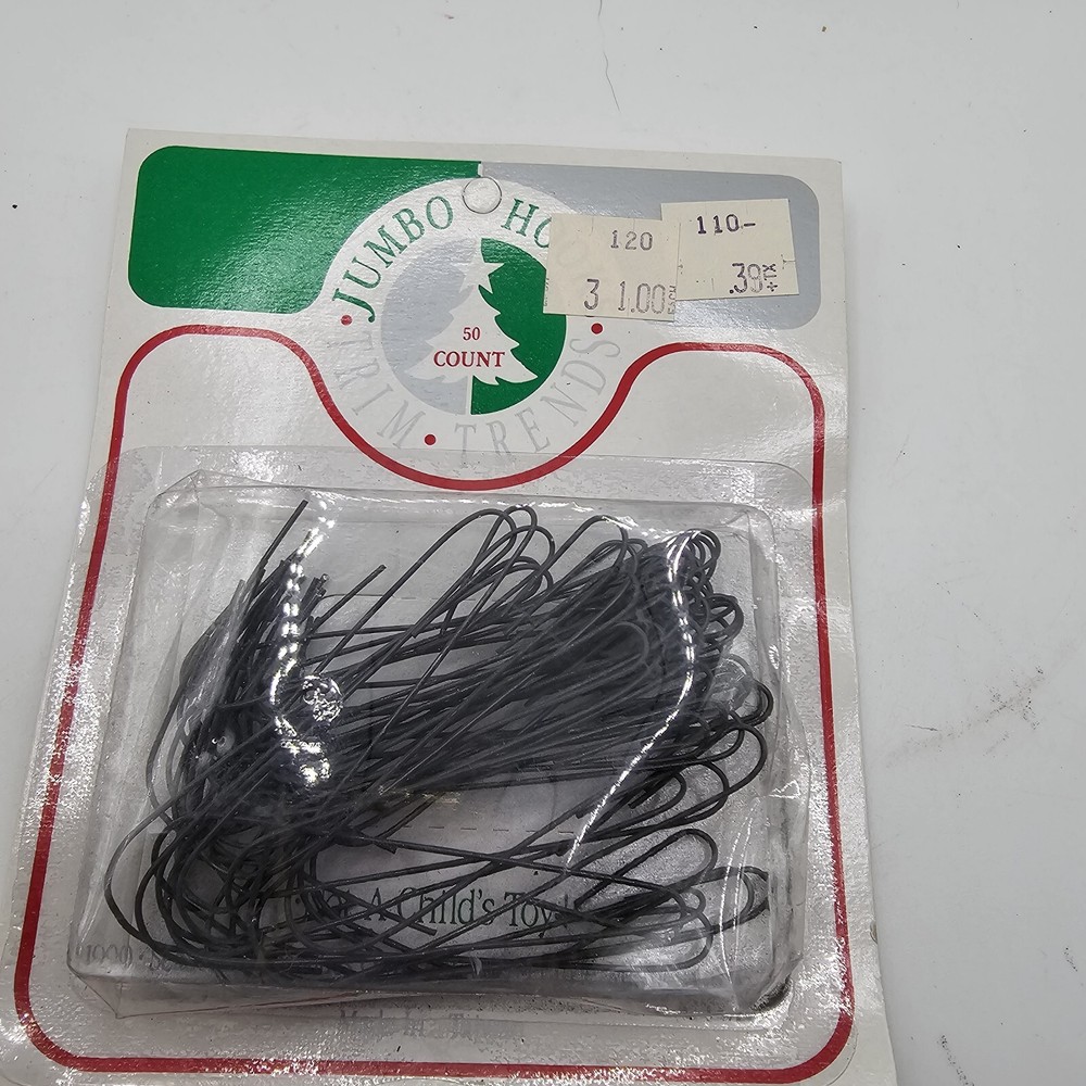 Trim Trends Jumbo Christmas Tree Ornament Hooks Vintage NOS Taiwan 1990