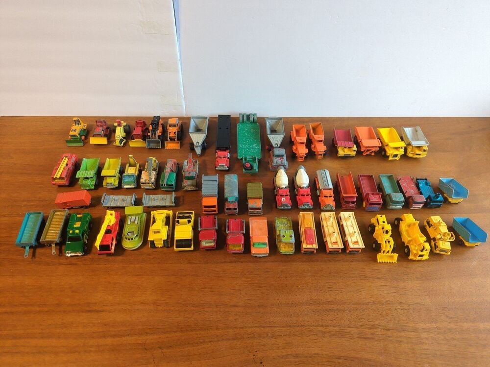 DIECAST construction vehicles dump trucks tractors trailers Matchbox lesney lot