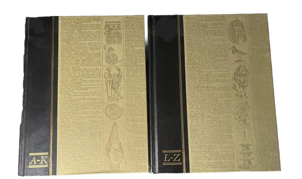 Great Illustrated Dictionary Reader's Digest 2 Vol Beautiful Leather Hardcovers