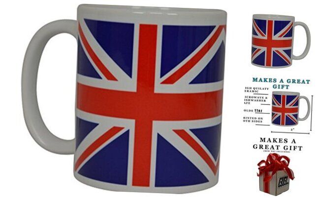 Best Coffee Mug UK Union Jack British Flag Novelty Cup Great Gift Idea For