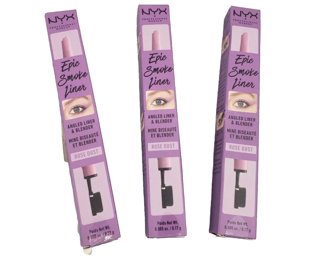 NYX Epic Smoke Liner Angled Liner & Blender Rose Dust- 3 Pack!